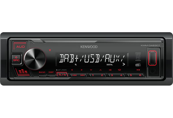 Kenwood KMM-DAB307 radio/digitalmottagare för bil Svart 200 W
