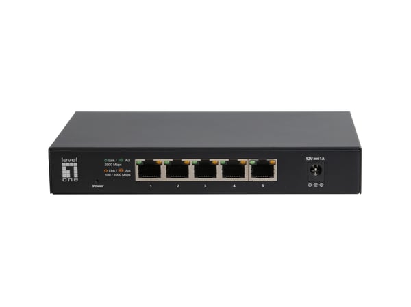 LevelOne GEU-0525 nätverksswitchar Ohanterad 2.5G Ethernet (100/1000/2500) Svart
