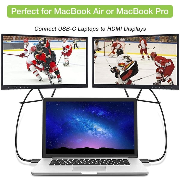 Techly IADAP USBC-HDMI2TY USB grafisk adapter 3840 x 2160 pixel Sort