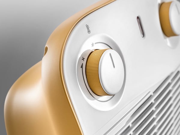 De’Longhi HFS50B20.YE elektrisk rumsvärmare inomhus Gul 2000 W Elektrisk värmefläkt