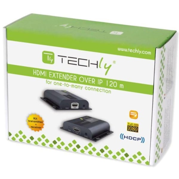 Techly HDMI Cat.6 HDBitt -jatkaja IR:llä 1080P*60Hz jopa 120m
