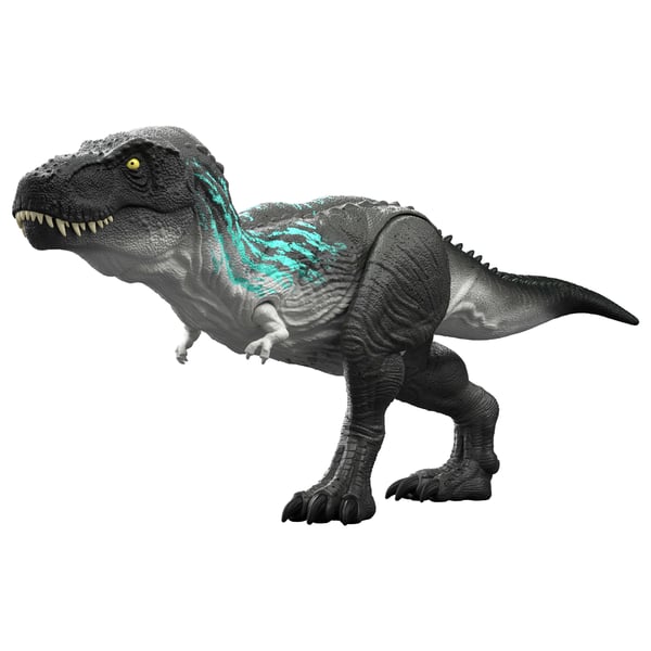 Jurassic World Muscle Madness Tyrannosaurus rex-actionfigur, T-rex med vokse- og brølefunktion