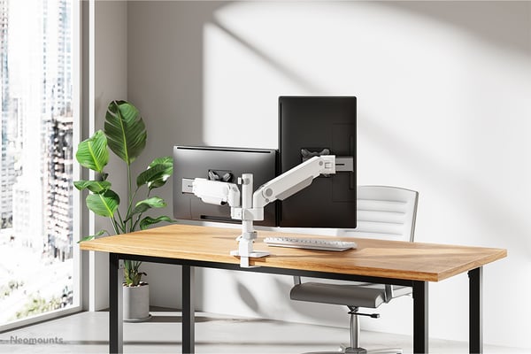 Neomounts DS65S-950WH2 monitorin kiinnike ja jalusta 86,4 cm (34") Vastaanotto Valkoinen