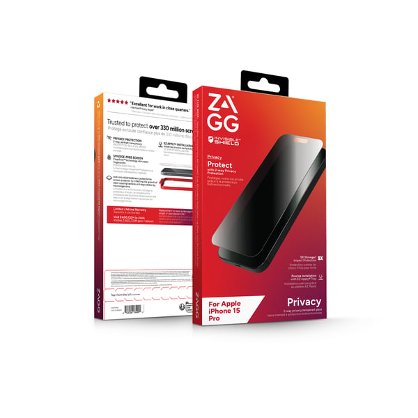 ZAGG InvisibleShield Glass Elite Privacy AM E Apple iPhone 15 Pro Screen EN/FR