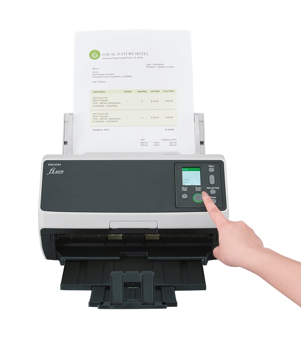 Ricoh fi-8170 ADF + scanner med manuell matning 600 x 600 DPI A4 Svart, Grå