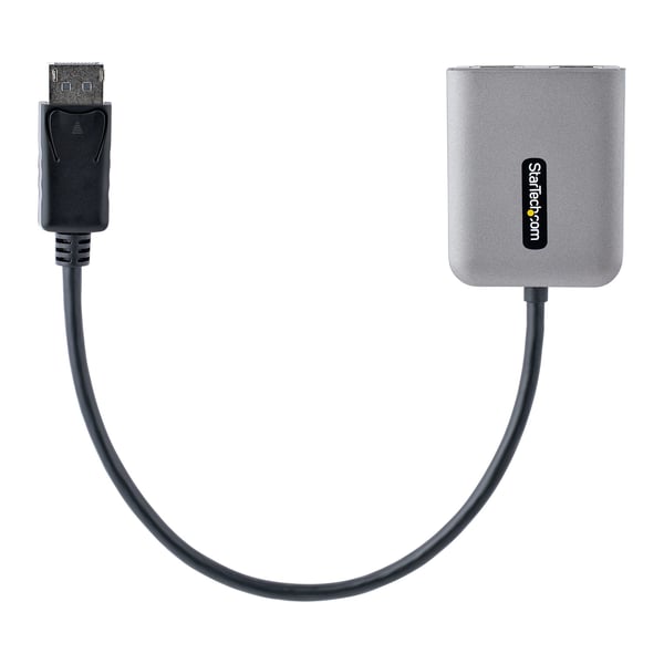StarTech.com DP till dubbel HDMI MST-hubb - Dubbel HDMI 4K 60 Hz eller enkel 8K 30 Hz - DisplayPort-multibildskärmsadapter med 30 cm kabel - DP 1.4-multistream-transporthubb - DP till HDMIS-splitter