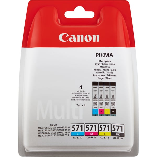 Canon CLI-571 Multipack mustekasetti 4 kpl Alkuperäinen Musta, Syaani, Magenta, Keltainen Canon CLI-571 Multipack mustekasetti 4 kpl Alkuperäinen Musta, Syaani, Magenta, Keltainen