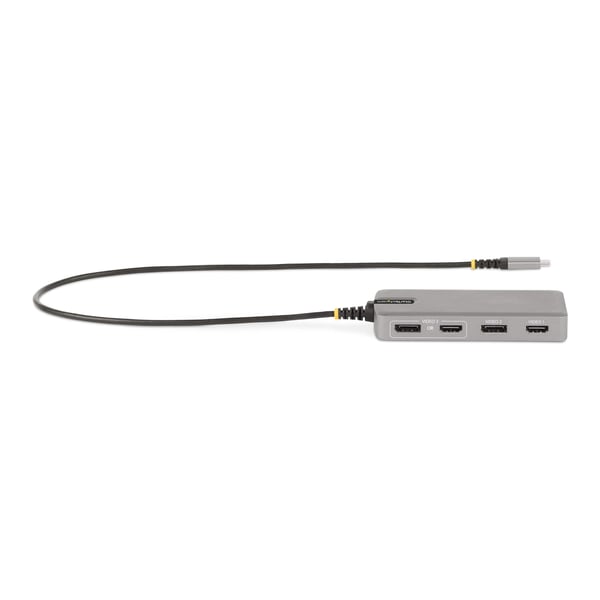 StarTech.com USB-C kolmimonitorinen Multiport-sovitin, kaksi 4K 60Hz + 4k 30Hz HDMI & DisplayPort, 3-porttinen