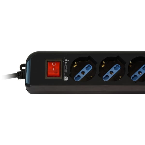 Techly IUPS-PCP-6V stikdåse 1,5 m 6 AC stikkontakt(er) Sort