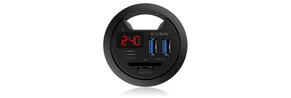 ICY BOX IB-HUB1404 pistorasia Musta
