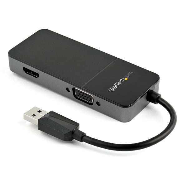 StarTech.com USB32HDVGA USB grafisk adapter 3840 x 2160 pixel Sort, Sølv