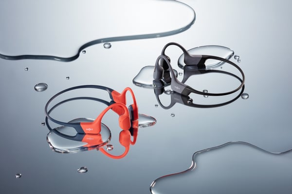 SHOKZ OpenSwim Pro Headset Trådløs Halsbånd Sport Bluetooth Sort, Rød