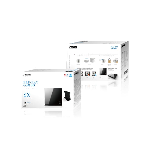 ASUS SBC-06D2X-U optisk diskdrev Blu-Ray DVD Combo Sort