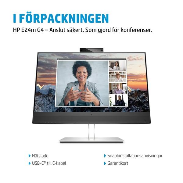 HP E24m G4 Datorskärm 60,5 cm (23.8\") 1920 x 1080 pixlar Full HD Svart