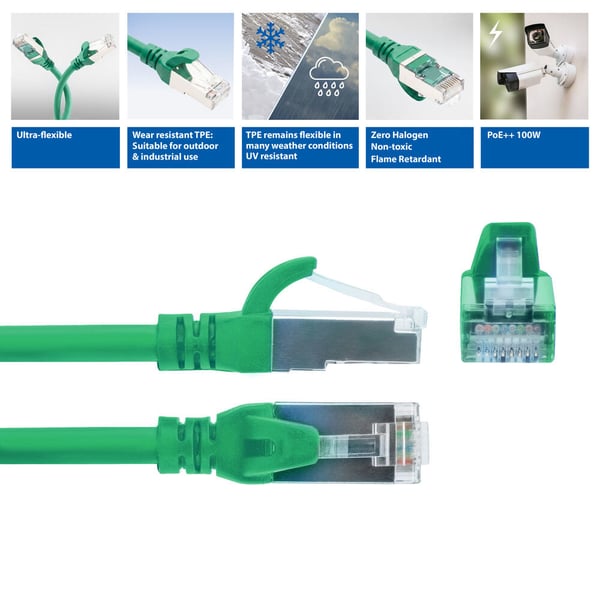 ACT FC2702 nätverkskablar Grön 2 m Cat6a S/FTP (S-STP) Rund