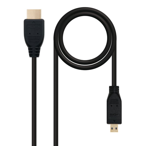 Nanocable HDMI, 0.8m HDMI-kabel 0,8 m HDMI Type A (Standard) HDMI Type D (Micro) Sort