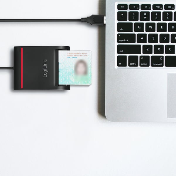 LogiLink CR0047 läsare smarta kort inomhus USB 2.0 Svart