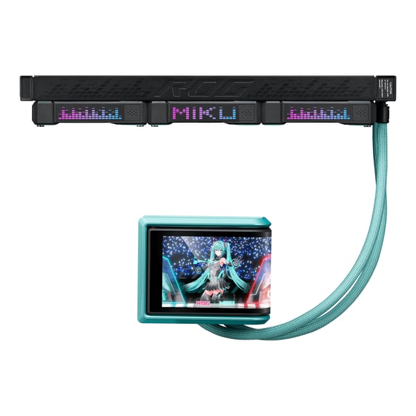 ASUS ROG RYUO IV 360 ARGB Hatsune Miku Edition Processor Alt-i-en væskekøler 12 cm Sort, Turkis