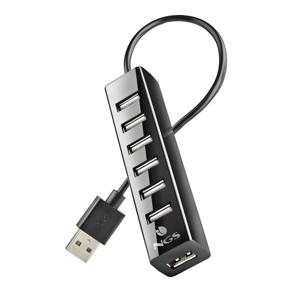 NGS IHUB7 TINY USB 2.0 480 Mbit/s Svart