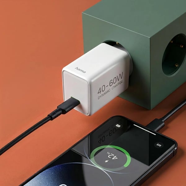 Hama 00201941 oplader til mobil enhed Smartphone, Tablet Hvid Vekselstrøm Hurtig opladning Indendørs