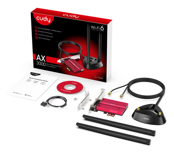 Cudy WE4000 nätverkskort Intern WLAN / Bluetooth 2400 Mbit/s