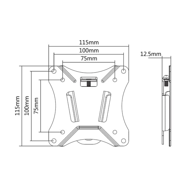 AISENS WT32F-485 TV-kiinnike 81,3 cm (32") Musta
