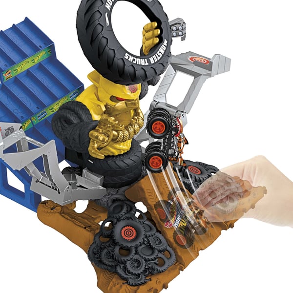 Hot Wheels Monster Trucks ARENA SMASHERS MEGA-WREX VS. CRUSHZILLA TAKEDOWN-legesæt