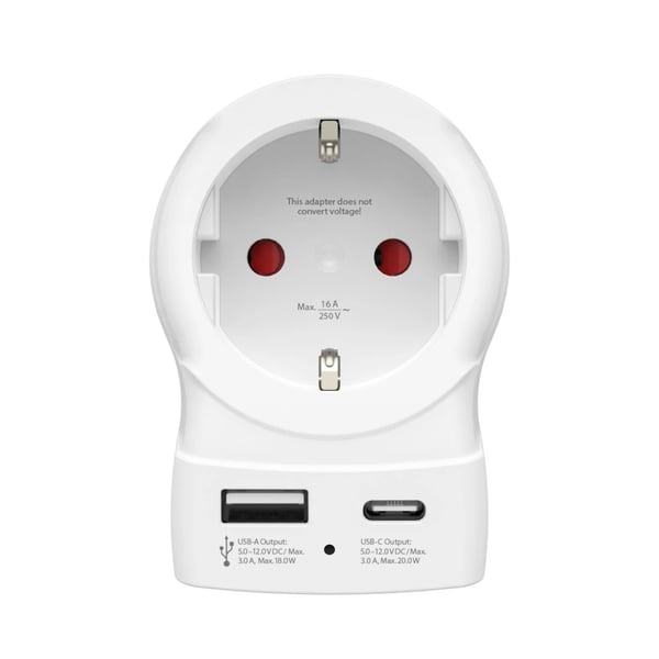 Hama EU to UK strømstik adapter Type G (UK) Type C (Europlug)+Type F Hvid