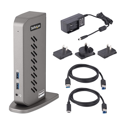 StarTech.com USB-C USB-A-docka - Hybrid Universal USB 3.0-dockningsstation för USB-C- eller USB-A-bärbar dator