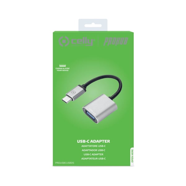Celly PROUSBCUSBDS USB-kabel USB 3.2 Gen 1 (3.1 Gen 1) USB C USB A Sølv