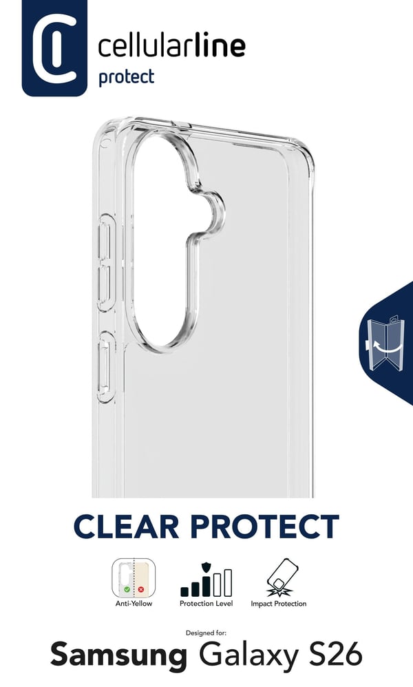 Cellularline CLEARDUOGALS26T mobiltelefonfodral 17 cm (6.7") Mobilskal Transparent