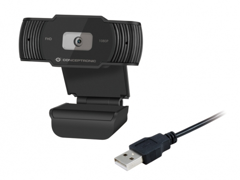 CONCEPTRONIC Webcam AMDIS 1080P Full HD -verkkokamera + mikrofoni (AMDIS04BNEUEVERSION)