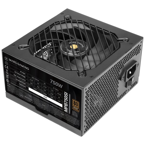 Mars Gaming MPB750SI strömförsörjningsenheter 750 W 24-pin ATX ATX Svart