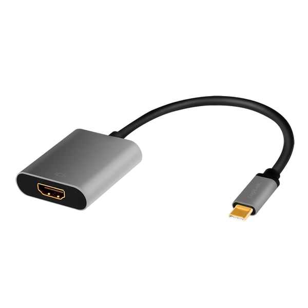 LogiLink CUA0103 kabelomvandlare (hane/hona) USB 3.2 Gen1 Type-C HDMI-A Svart, Grå