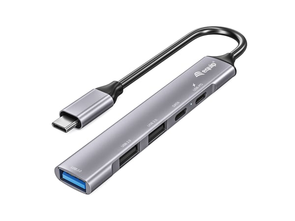 Equip 128962 interface hub USB 3.2 Gen 1 (3.1 Gen 1) Type-C 5000 Mbit/s Sølv Equip 128962 interface hub USB 3.2 Gen 1 (3.1 Gen 1) Type-C 5000 Mbit/s Sølv