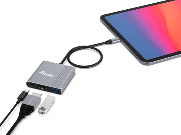 Equip 133488 USB-grafikadapter 3840 x 2160 pixlar Svart, Grå