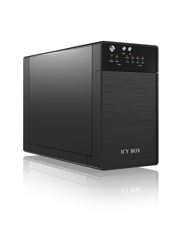 ICY BOX IB-RD3620SU3 levyjärjestelmä 0 TB Työpöytä Musta