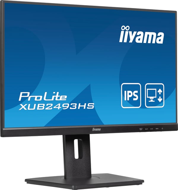 iiyama ProLite XUB2493HS-B6, Full HD, Kit, sort TFT-skærm, 16:9, skærmdiagonal: 60,5 cm (23,8''), opløsning: 1920x1080 Pixel, VESA Mount (100x100mm), justerbar fod, reaktionstid: 0