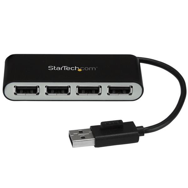StarTech.com Mobil 4-Port USB 2.0-hubb med integrerad kabel