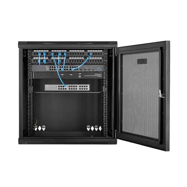 StarTech.com RK12WALHM stativ 12U Vægmonteret stativ Sort