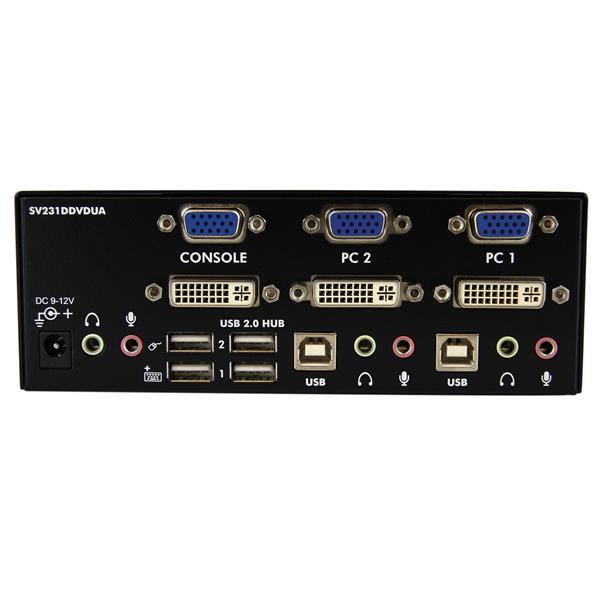 StarTech.com SV231DDVDUA KVM-kytkin Musta