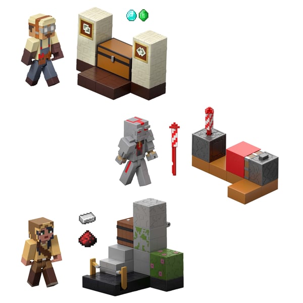 Minecraft Protector-fyrværkerisæt med actionfigur og tilbehør, samlerobjekt, 8,3 cm