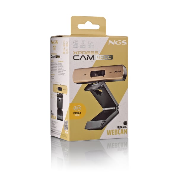 NGS XPRESSCAM 4000 webcam 12 MP 3840 x 2160 pixel USB 2.0 Sort, Guld