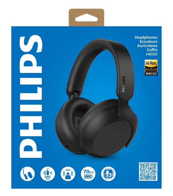 Philips TAH8000E Headset Kabel & Trådlös Huvudband Samtal/musik USB Type-C Bluetooth Svart