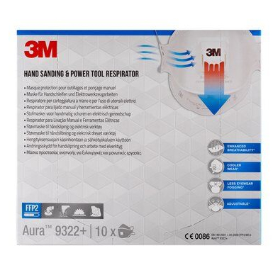 3M 9322PRO10 Ansiktsmask 10 styck Bägare FFP2