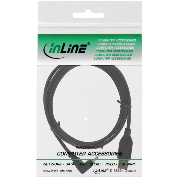 InLine 34130 USB-kabel USB 2.0 3 m USB A Mini-USB B Sort