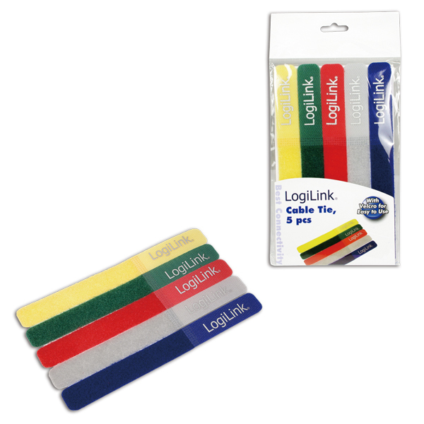 LogiLink KAB0008 buntband Blå, Grön, Grå, Röd, Gul
