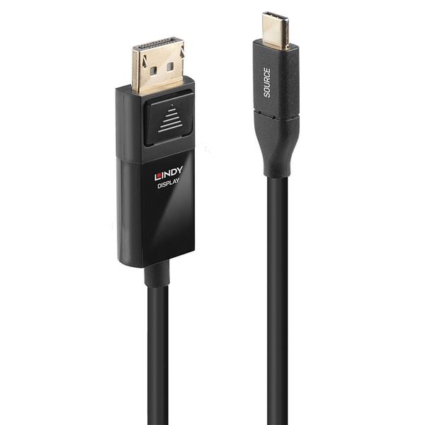 Lindy 43303 videokabel adapter 3 m USB Type-C DisplayPort Sort
