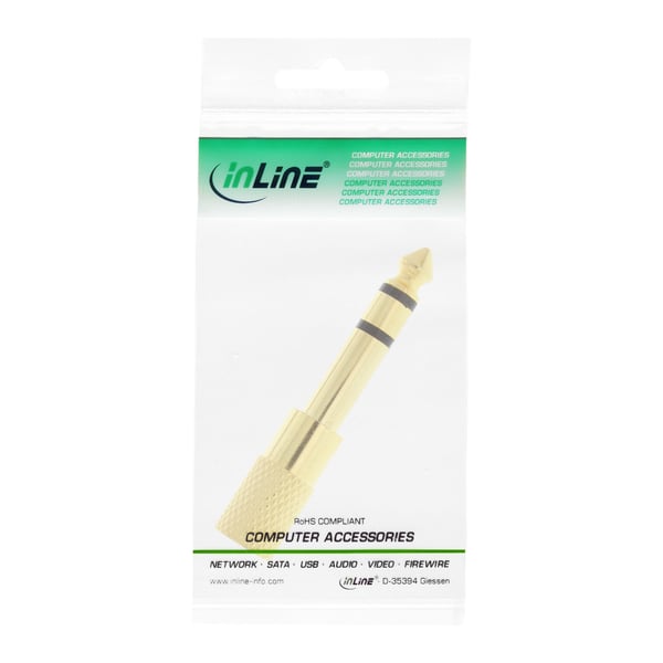 InLine 99305P kabel kønsskifter 3.5mm jack female 3.5mm Sort, Guld