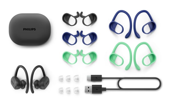 Philips 7600 series TAA7306BK/00 hörlur och headset Trådlös Öronkrok, I öra Idrott Bluetooth Svart